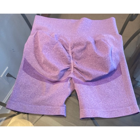 🔴 4/$12 WorkoutSeamless High-Waist Shaping Shorts Purple Size Large - Picture 4 of 8